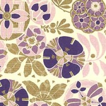 Purple Tones Art Deco Floral Print Paper ~ Rossi Italy